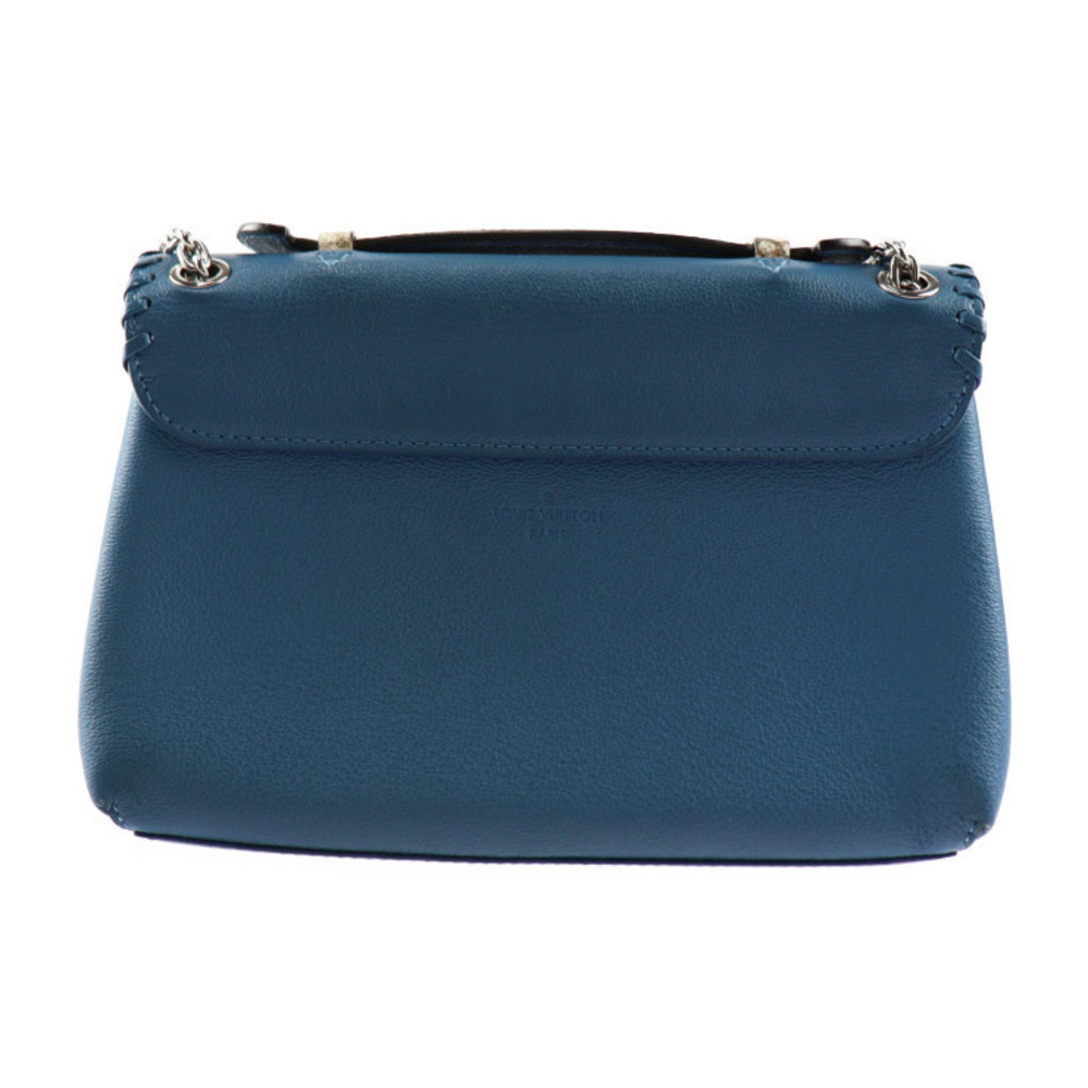 Louis Vuitton Chain Shoulder Bag Python Blue Beige - image 3